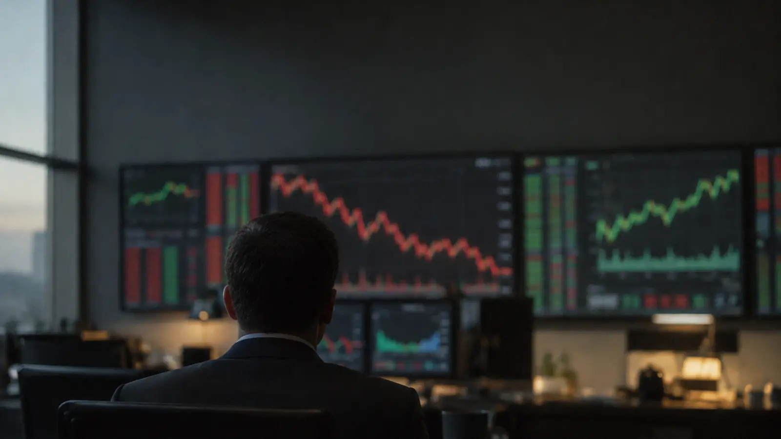 Screens of market charts