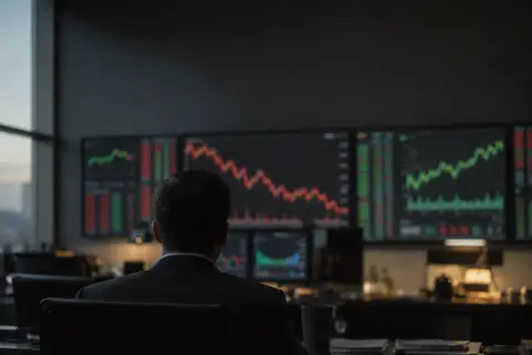 Screens of market charts